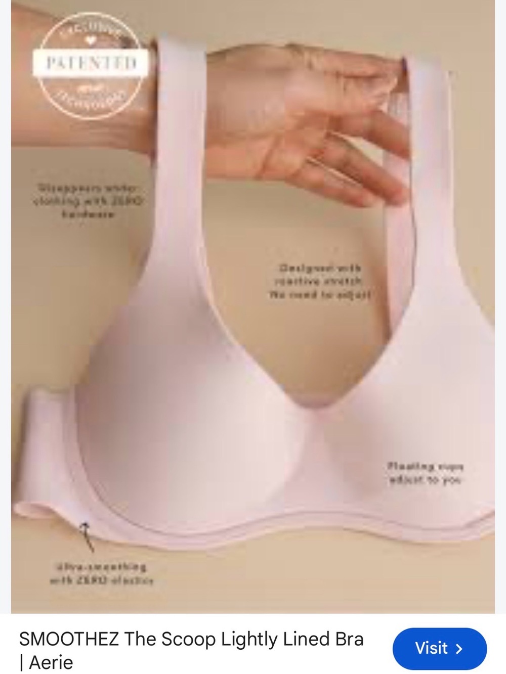 aerie Scoop Lightly Lined Bra in Light Pink